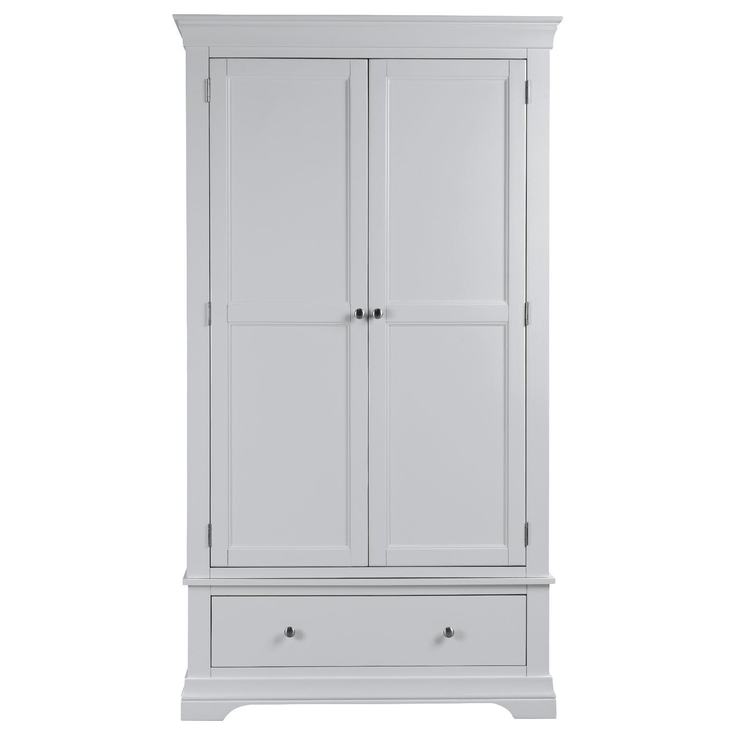 Pale Grey 2 Door 1 Drawer Wardrobe - Olivia