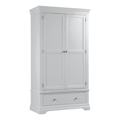 Pale Grey 2 Door 1 Drawer Wardrobe - Olivia