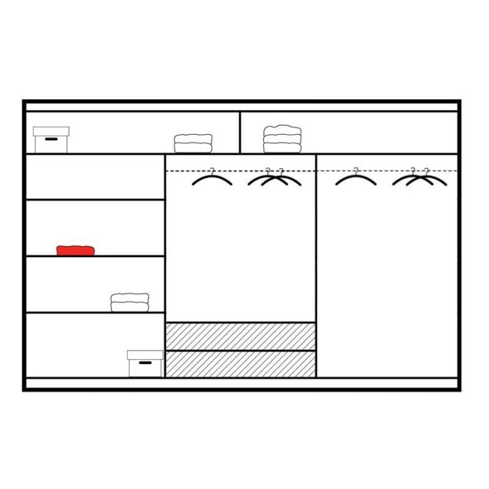 Rotherham Warm Wood Effect Sliding 3 Door Mirror Wardrobe - White