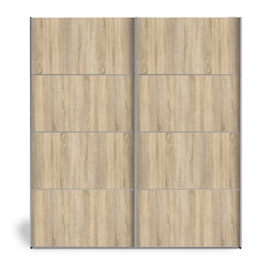 Opim Wooden Sliding 2 Doors Wardrobe In Black Oak With 5 Shelves