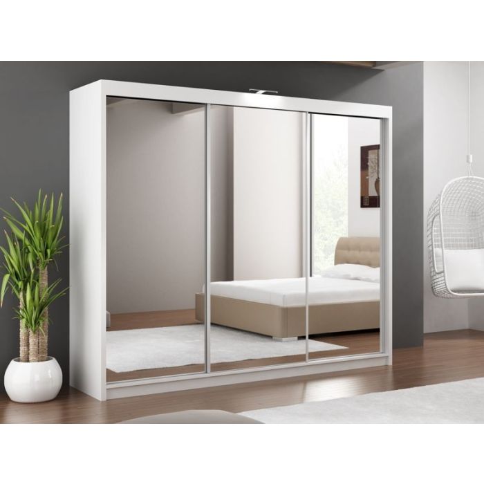 Mathilde 250cm 3 Door Sliding Wardrobe - White