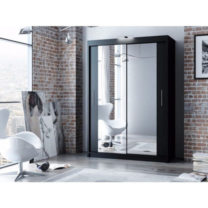 Avant Black 2 Door Sliding Wardrobe | 203cm & Other Sizes | Bold & Stylish | Furco