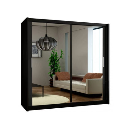 Avant Sliding 2 Door Wardrobe - 120cm and Other Sizes - Black