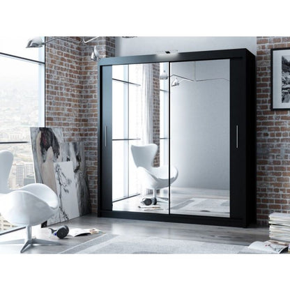 Avant Sliding 2 Door Wardrobe - 150cm and Other Sizes - Black