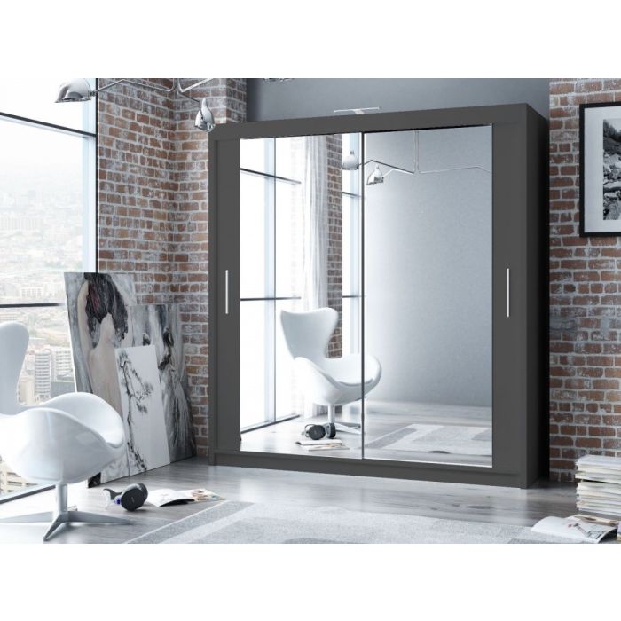 Avant 2 Door Sliding Wardrobe - 150cm and Other Sizes - Grey