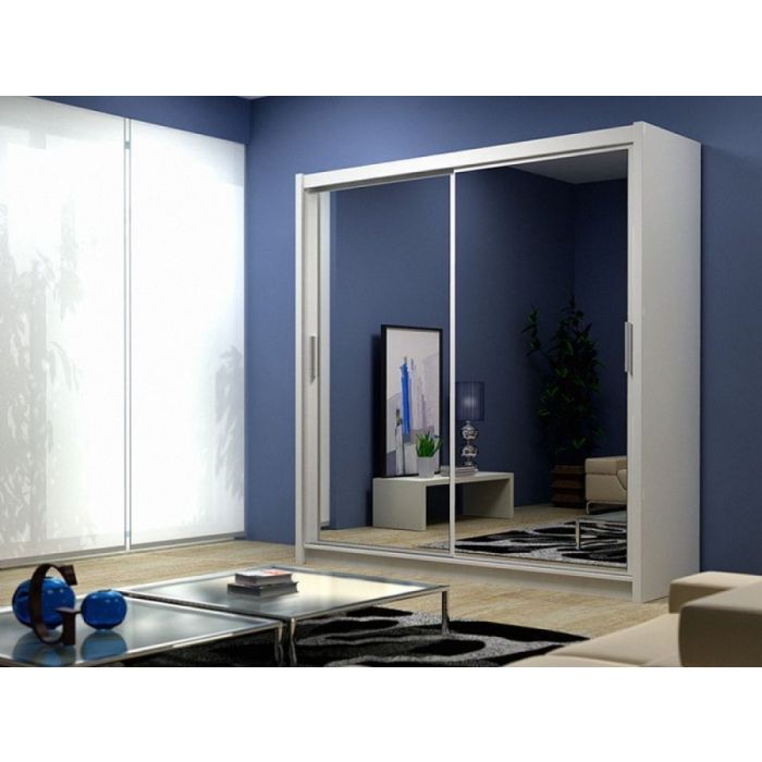 Avant White 2 Door Sliding Wardrobe | Available in 203cm & More | Sleek Functionality | Furco
