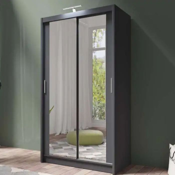 Avant Sliding 2 Door Wardrobe - 120cm and Other Sizes - Grey