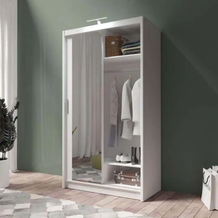 Avant Sliding 2 Door Wardrobe - 120cm and Other Sizes - White