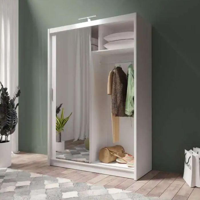 Avant Sliding 2 Door Wardrobe - 150cm and Other Sizes - White