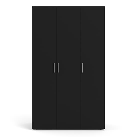 Perkin Wooden Wardrobe With 3 Doors In Black