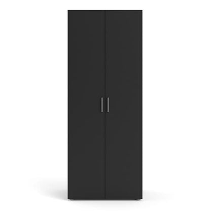Perkin Wooden Wardrobe With 2 Doors In Black