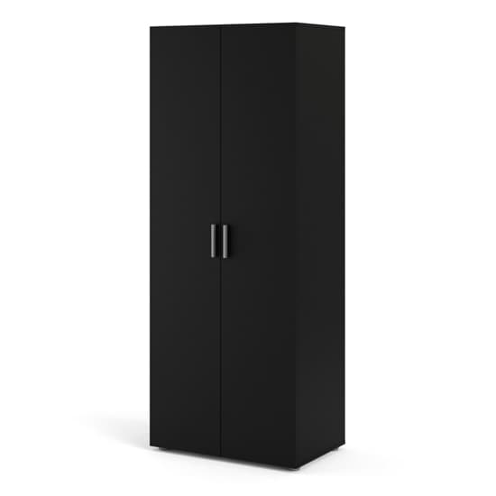 Perkin Wooden Wardrobe With 2 Doors In Black
