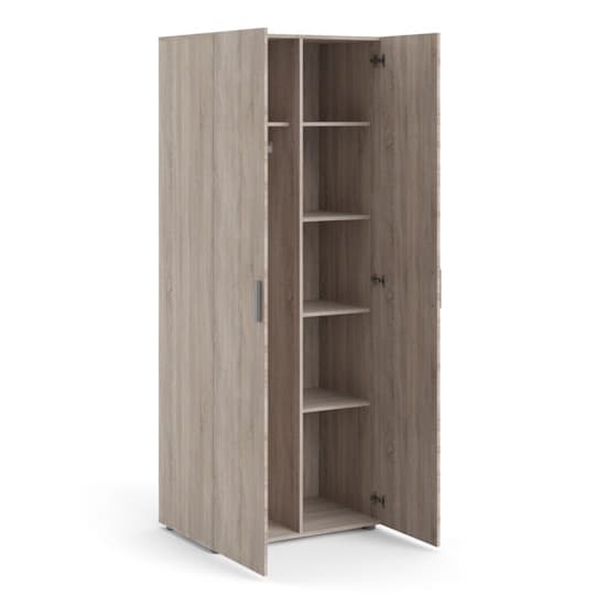 Perkin Wooden Wardrobe With 2 Doors In Truffle Oak