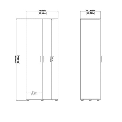 Perkin Wooden Wardrobe With 2 Doors In Truffle Oak