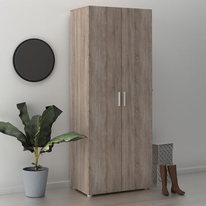 Perkin Wooden Wardrobe With 2 Doors In Truffle Oak