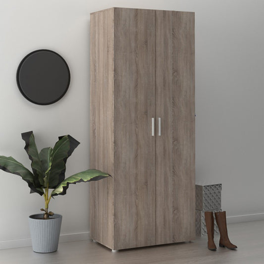Perkin Wooden Wardrobe With 2 Doors In Truffle Oak