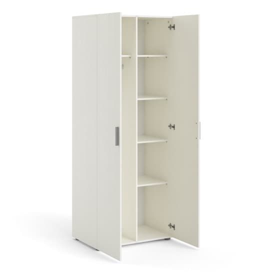 Perkin Wooden Wardrobe With 2 Doors In White
