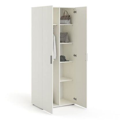 Perkin Wooden Wardrobe With 2 Doors In White