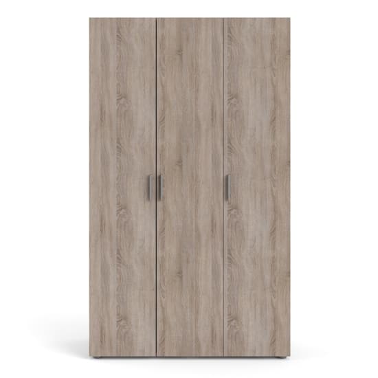 Perkin Wooden Wardrobe With 3 Doors In Truffle Oak