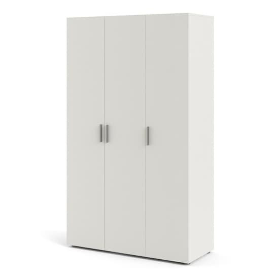 Perkin Wooden Wardrobe With 3 Doors In White