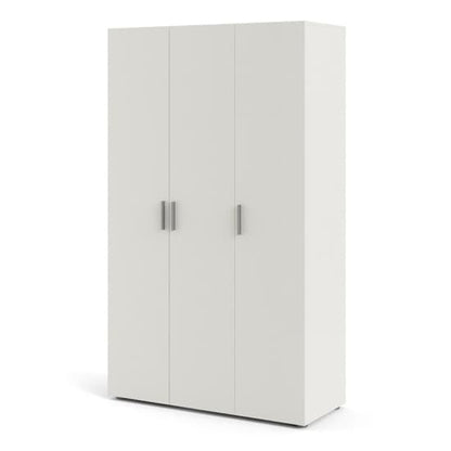 Perkin Wooden Wardrobe With 3 Doors In White