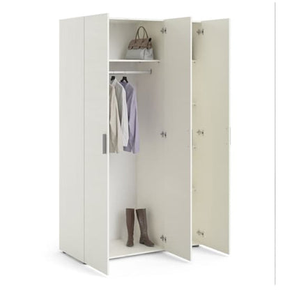 Perkin Wooden Wardrobe With 3 Doors In White