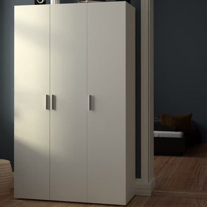 Perkin Wooden Wardrobe With 3 Doors In White