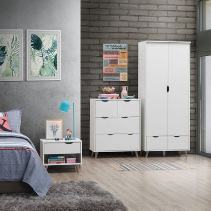 Pulford 3 Piece White Bedroom Wardrobe Set