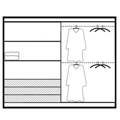 Lincolnshire Stylishy Design Mirrored 4 Door Wardrobe with 3 Drawers - Oak Wotan