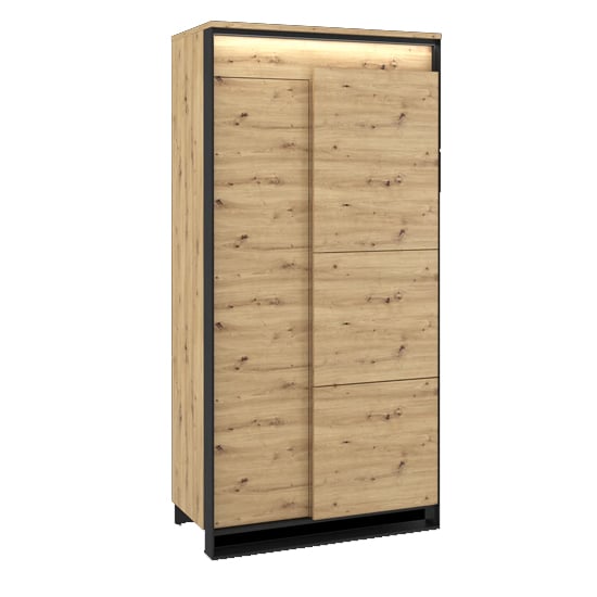 Quebec Wooden Wardrobe With 2 Doors In Artisan Oak With LED