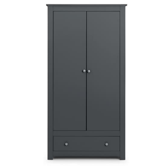 Raddix Wardrobe In Anthracite With 2 Doors And 1 Drawer
