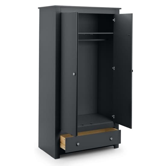 Raddix Wardrobe In Anthracite With 2 Doors And 1 Drawer