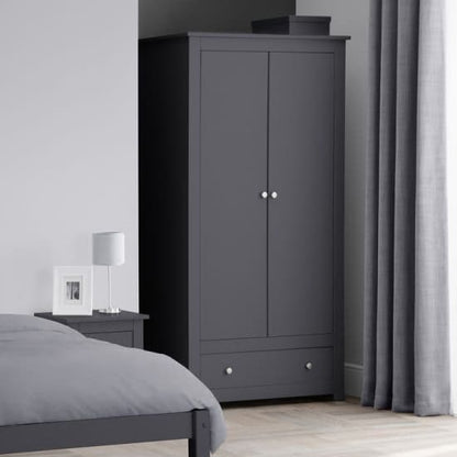 Raddix Wardrobe In Anthracite With 2 Doors And 1 Drawer