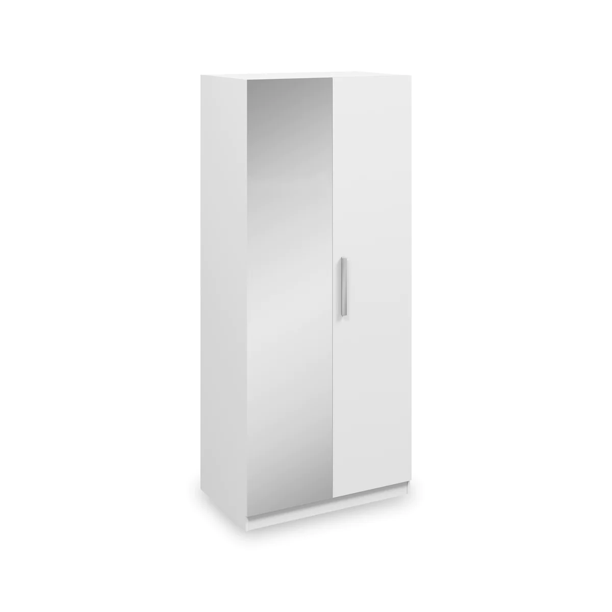 Meribel White 2 Door Mirrored Wardrobe
