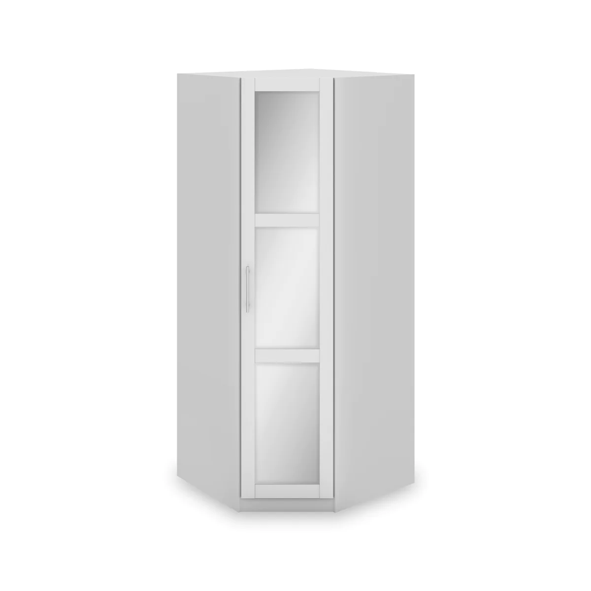 Bithlo White Corner Mirrored Wardrobe