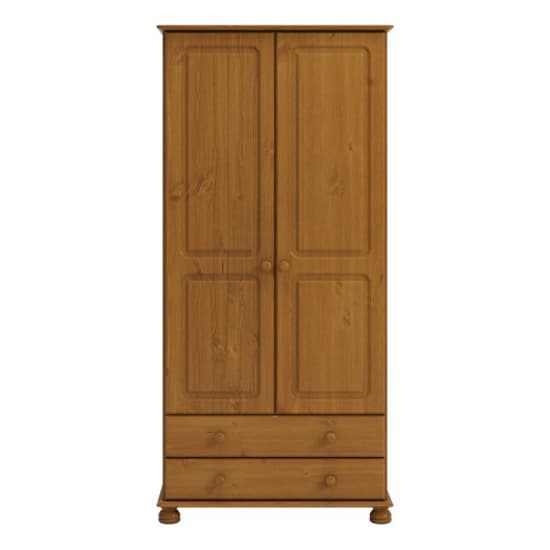 Richland Tall Wooden Wardrobe With 2 Doors In Pine