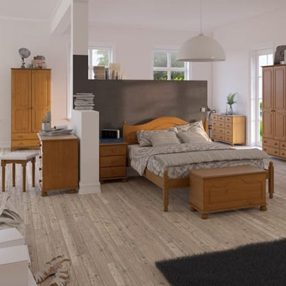 Richland Tall Wooden Wardrobe With 2 Doors In Pine