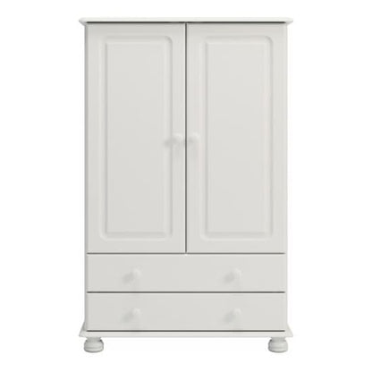Richland Wide Wooden Wardrobe With 2 Doors In Off White