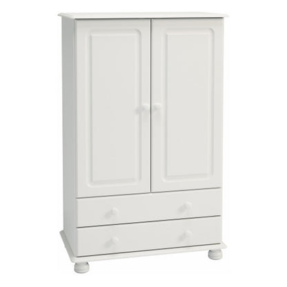 Richland Wide Wooden Wardrobe With 2 Doors In Off White