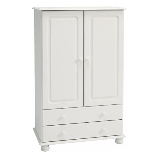 Richland Wide Wooden Wardrobe With 2 Doors In Off White