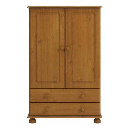 Richland Wide Wooden Wardrobe With 2 Doors In Pine