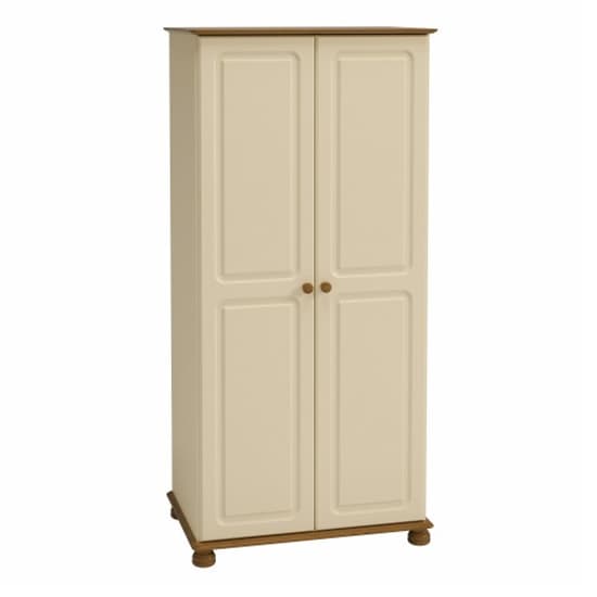 Richland Wooden Wardrobe With 2 Doors In Cream And Pine
