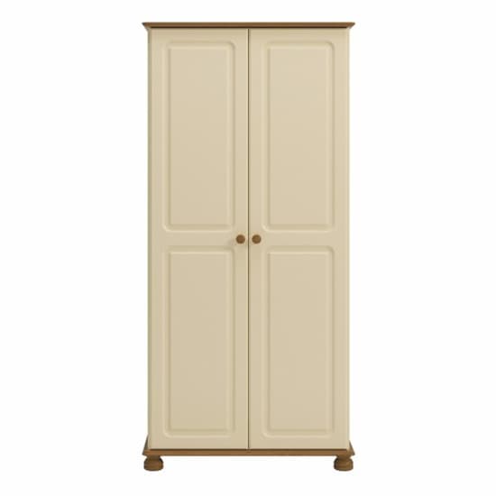 Richland Wooden Wardrobe With 2 Doors In Cream And Pine