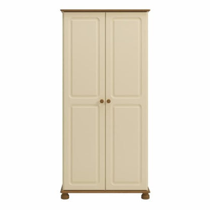 Richland Wooden Wardrobe With 2 Doors In Cream And Pine