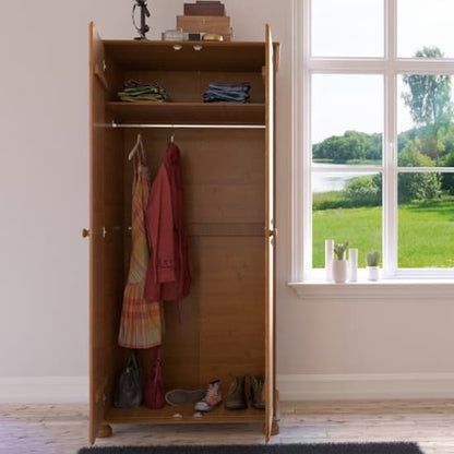 Richland Wooden Wardrobe With 2 Doors In Pine