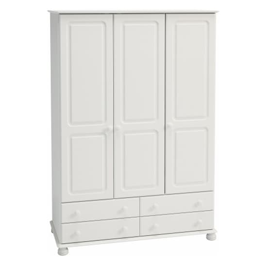 Richland Wooden Wardrobe With 3 Doors In Off White