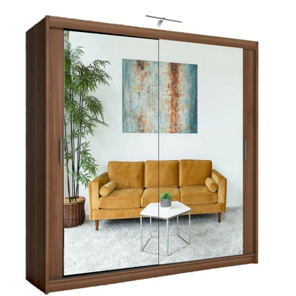 FURCO | Chicago II | 2 Door Sliding Mirrored Wardrobe | Sophisticated Grey | Contemporary Design