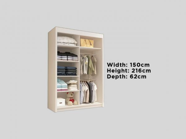 FURCO | Giovany 2 Door Mirrored Sliding Wardrobe | Sleek Black | 3 Size Options | Modern & Spacious