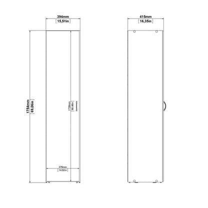 Scalia Wooden Wardrobe With 1 Door In White