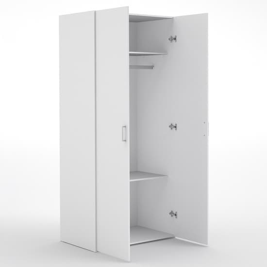 Scalia Wooden Wardrobe In White With 2 Doors